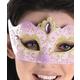 Adult Lavender & Gold Glitter Masquerade Mask with Light-Up Feathers