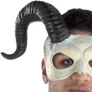 Adult Horned Ram Skull Plastic Half Mask