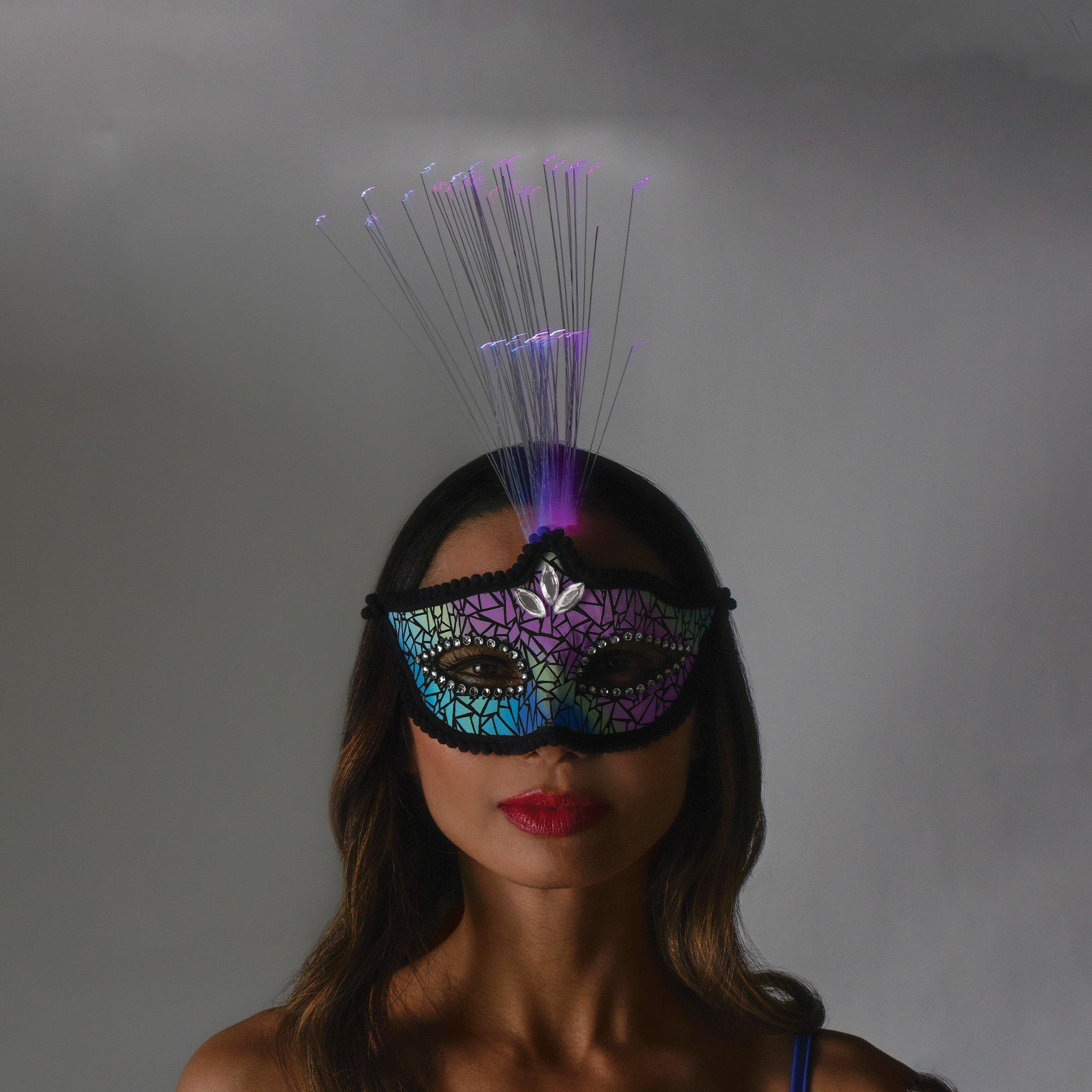 PartyCity Adult Reflective Light-Up Masquerade Mask