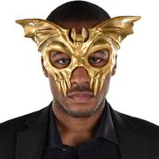 Adult Gold Winged Skull Plastic Half Mask