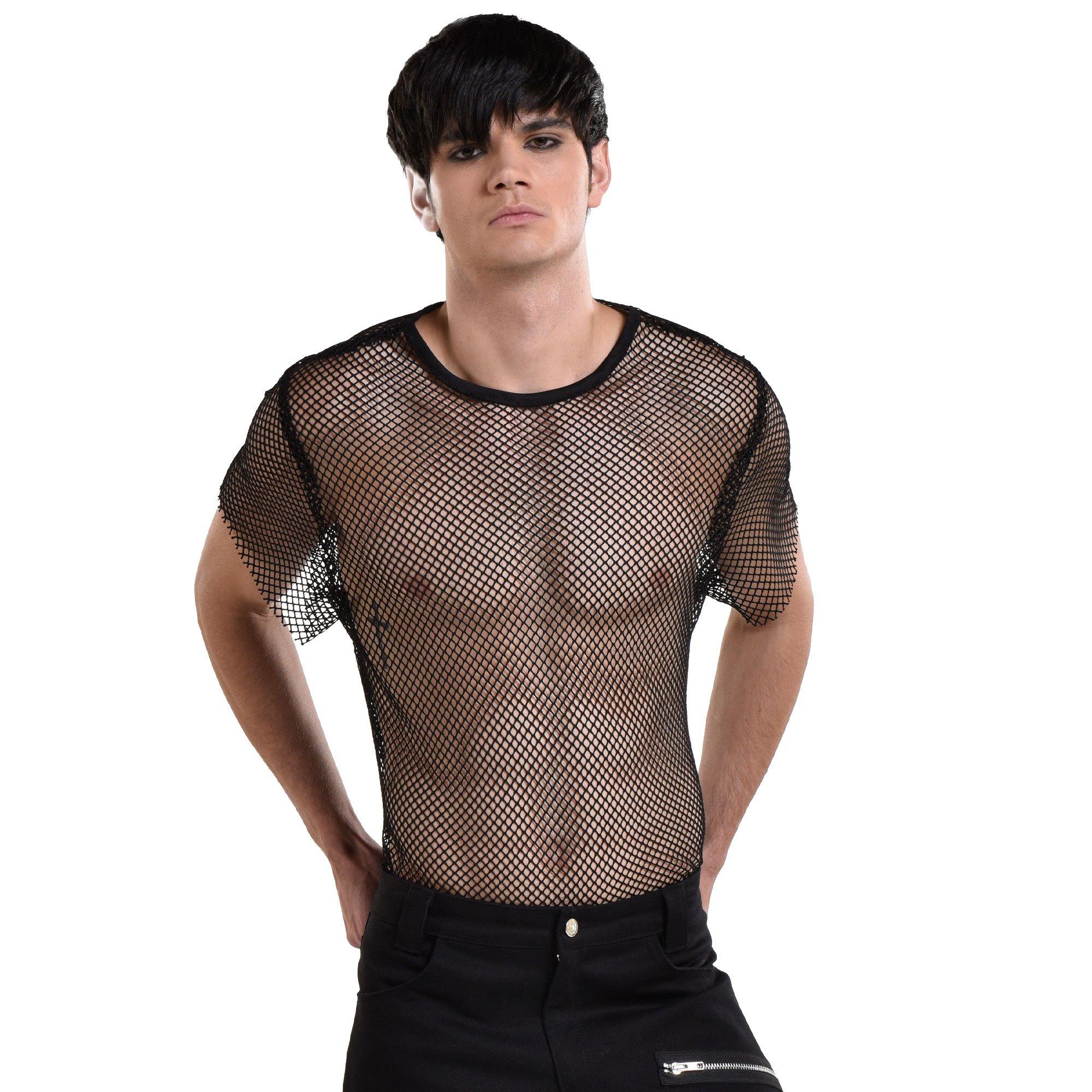 Adult Black Fishnet Shirt