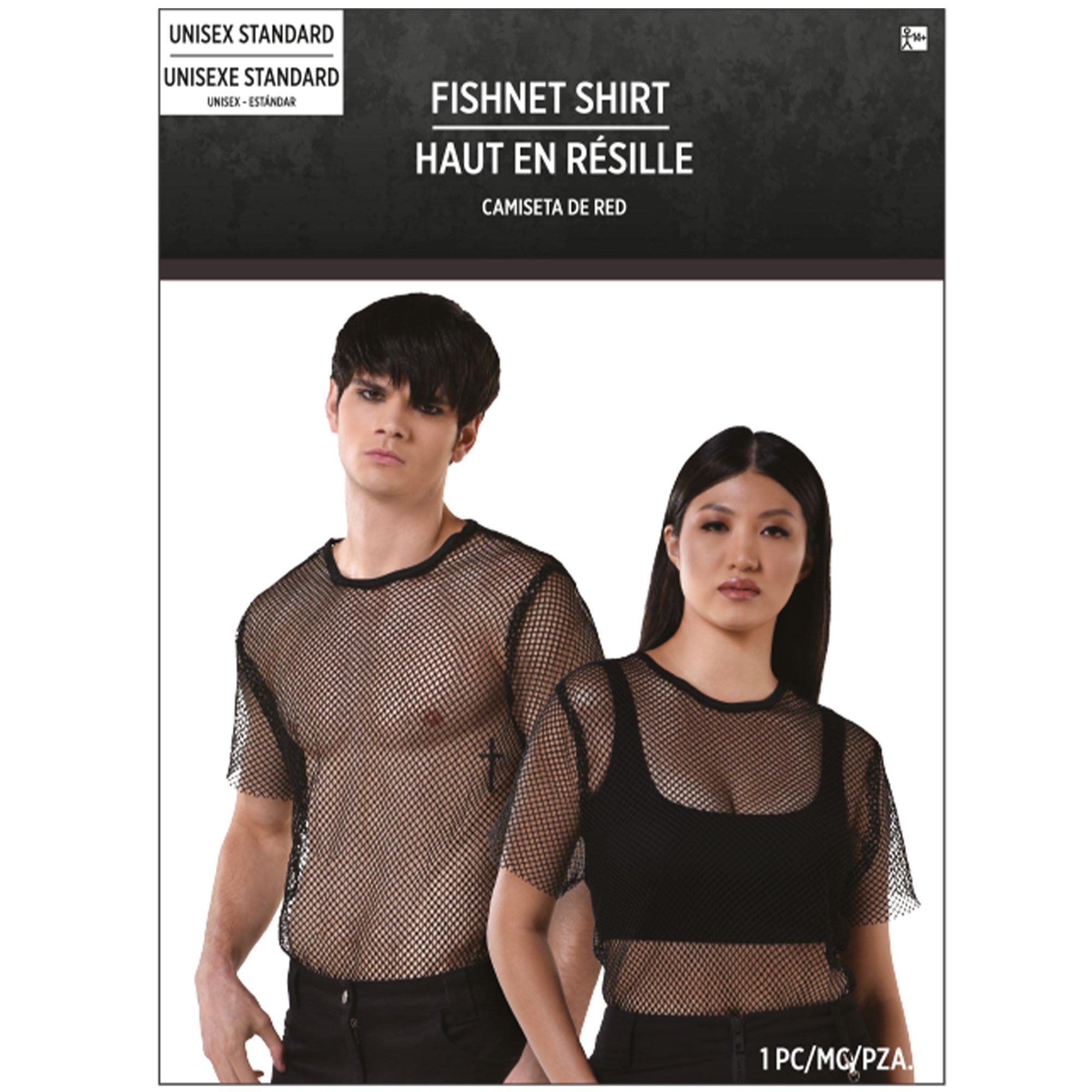 Adult Black Fishnet Shirt