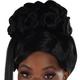Black Beehive Updo Hairpiece with Clip-In Side Bangs