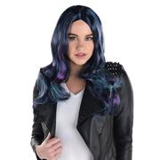 Navy Blue, Purple & Turquoise Oil Slick Curly Wig, 20in