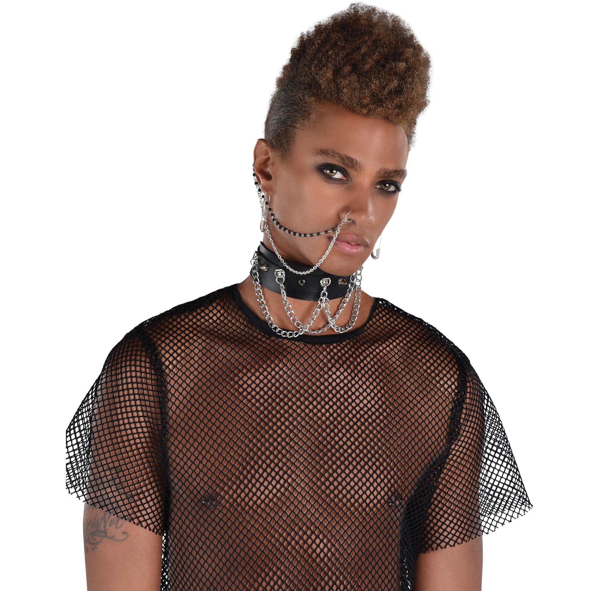 PartyCity Punk Jewelry Set 3pc Safety Pin Earrings Nose to Ear Chain Party City in Tustin CA The Market Place