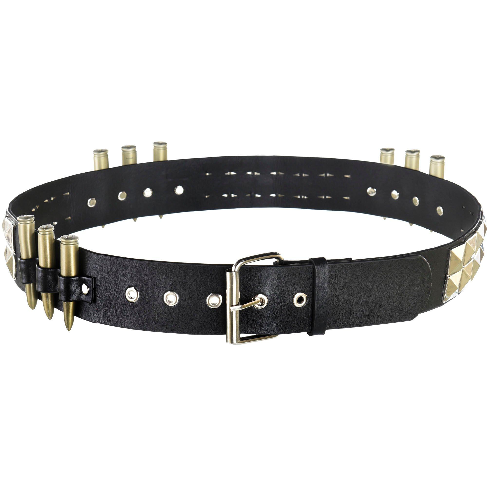 Black Ammo Holder Studded Belt - Punk