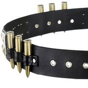 Black Ammo Holder Studded Belt - Punk