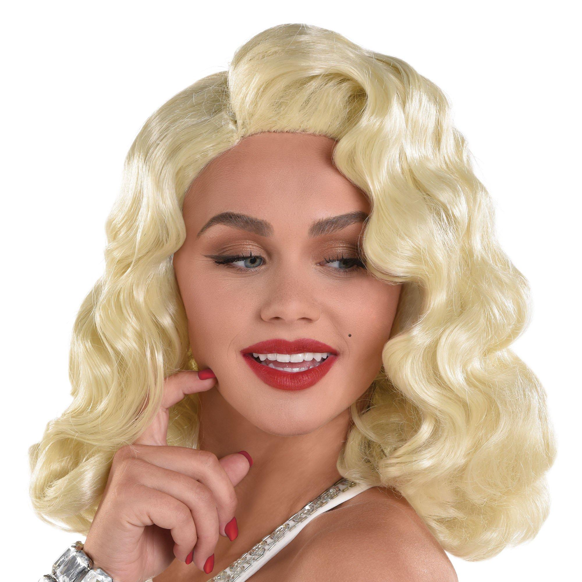 Platinum Blond Finger Wave Wig 14in Old Hollywood