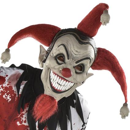 Adult Evil Jester Latex Mask with Mini Skulls - Twisted Circus | Party City