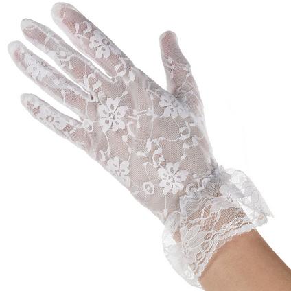 Adult White Lace Gloves - Creepy Doll