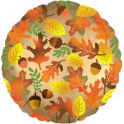 Fall Foliage Round Foil Balloon, 18in