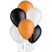 15ct, 11in, Halloween 3-Color Mix Latex Balloons - Black, Orange, & White