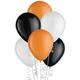 15ct, 11in, Halloween 3-Color Mix Latex Balloons - Black, Orange, & White