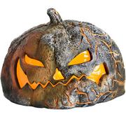 Light-Up Flaming Pumpkin, 14.2in x 10.2in - Halloween Decoration