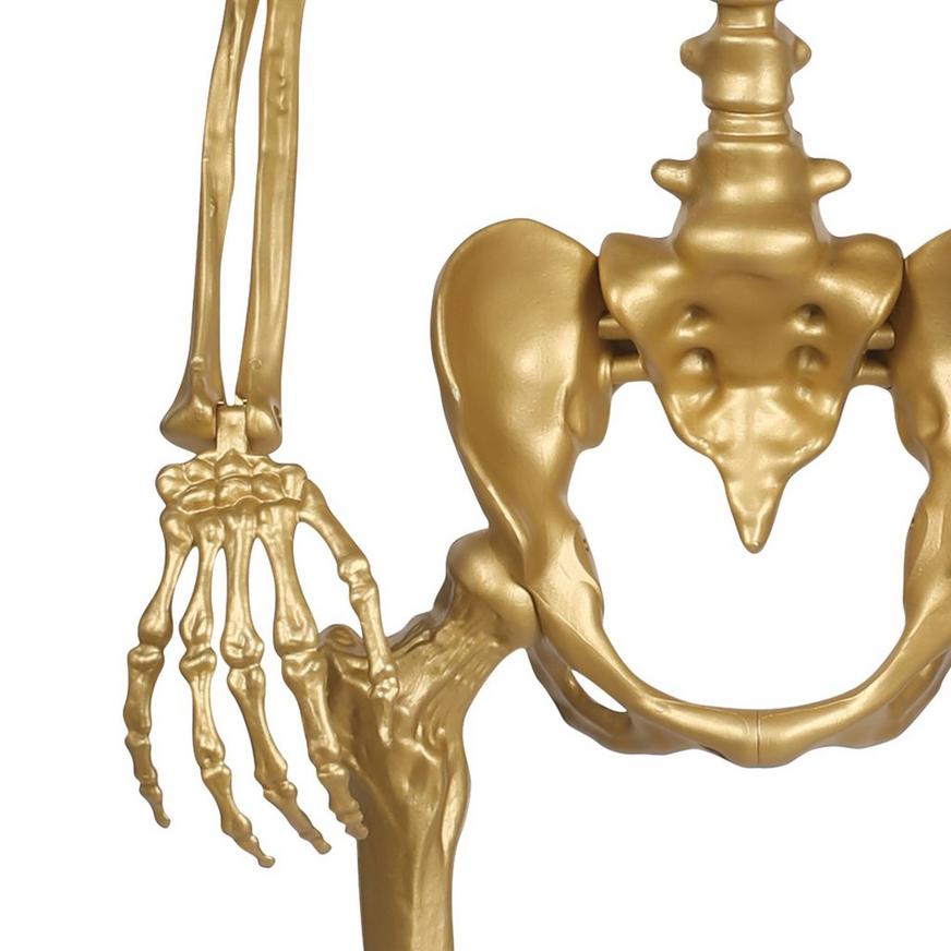 Gold Life-Size Poseable Skeleton, 5ft