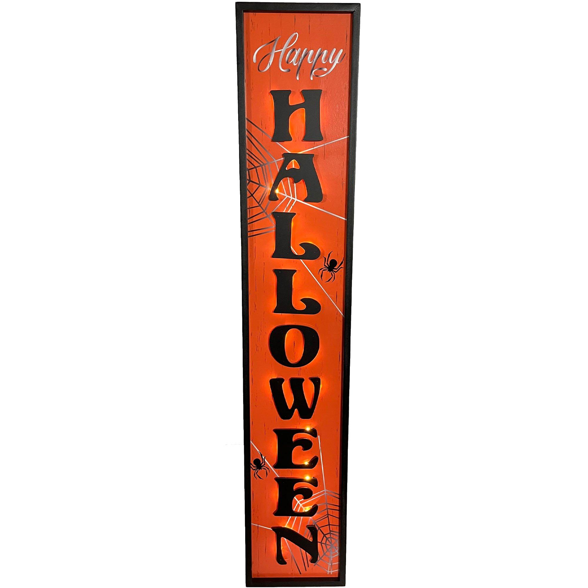 LightUp Happy Halloween MDF Porch Sign, 42in Party City