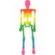 Mini Rainbow Poseable Plastic Hanging Skeleton, 8in