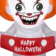 Light-Up Halloween Pennywise Inflatable Yard Decoration, 4ft - It
