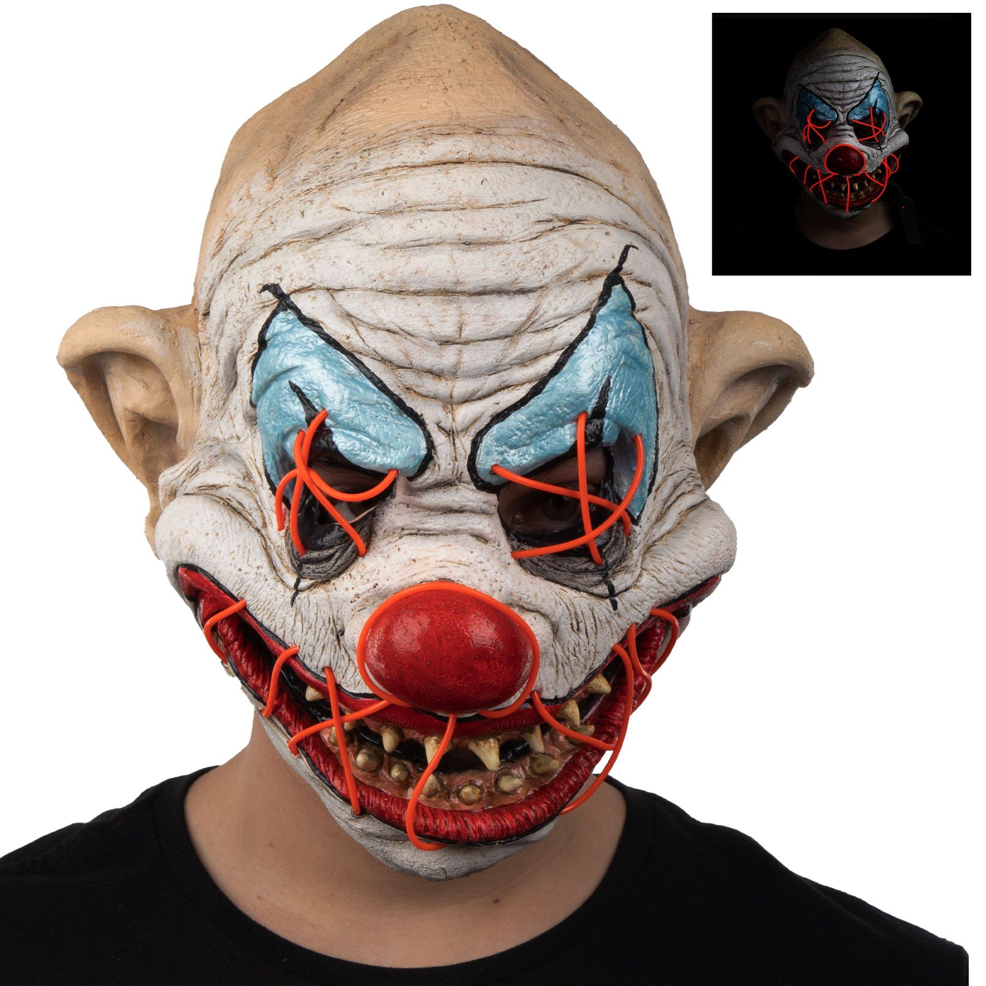 Wereldbol Dwingend tiener Adult Light-Up Creepy Clown Latex Mask | Party City