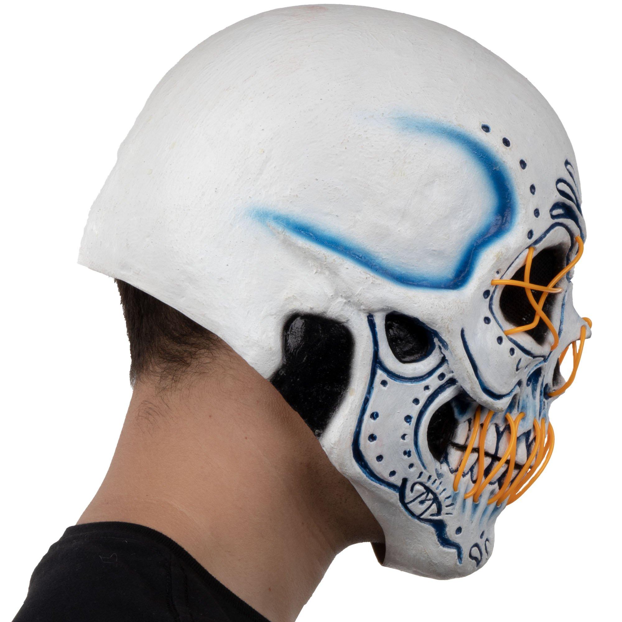 Adult Light-Up El Catrin Skull Latex Mask