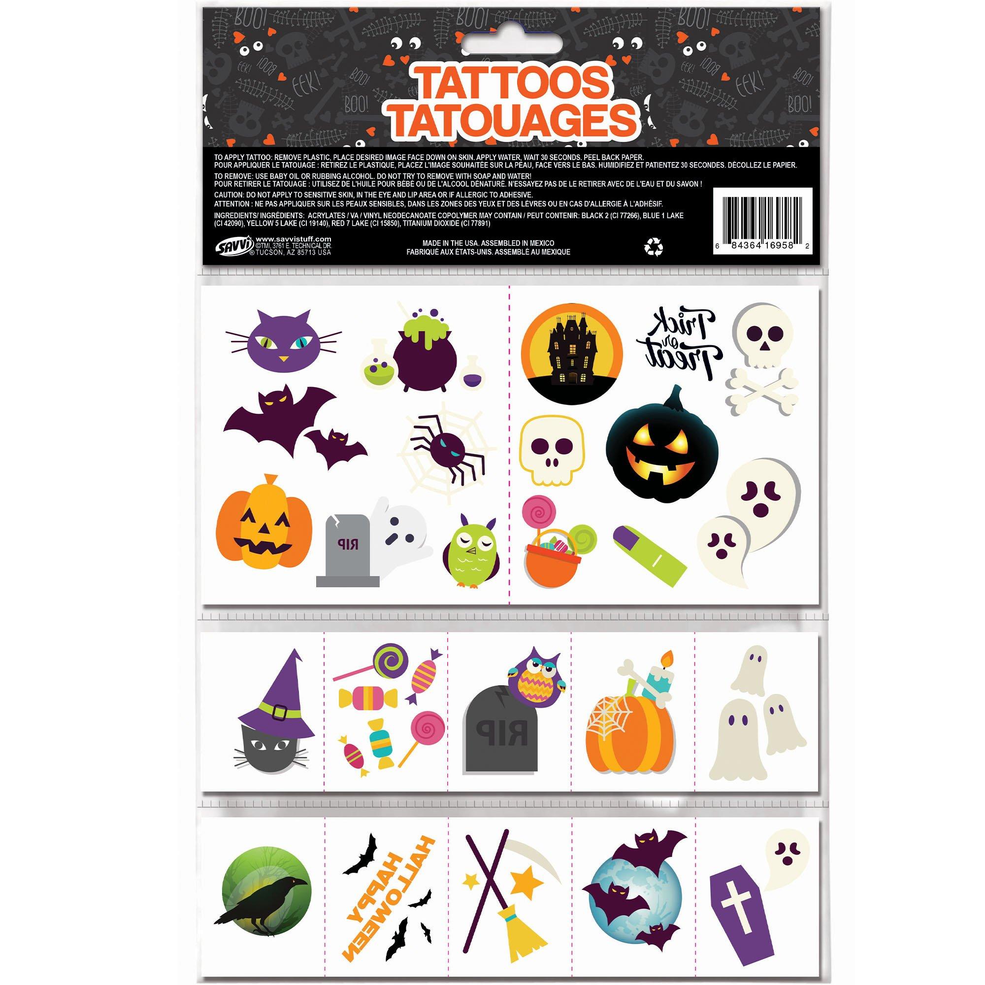 Friendly Halloween Temporary Tattoos, 50pc