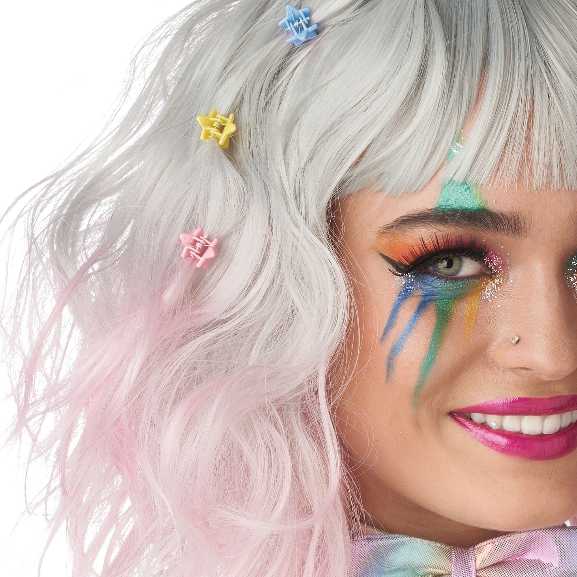 4x perruques lurex party pour femme colorées - Glitter disco party wig