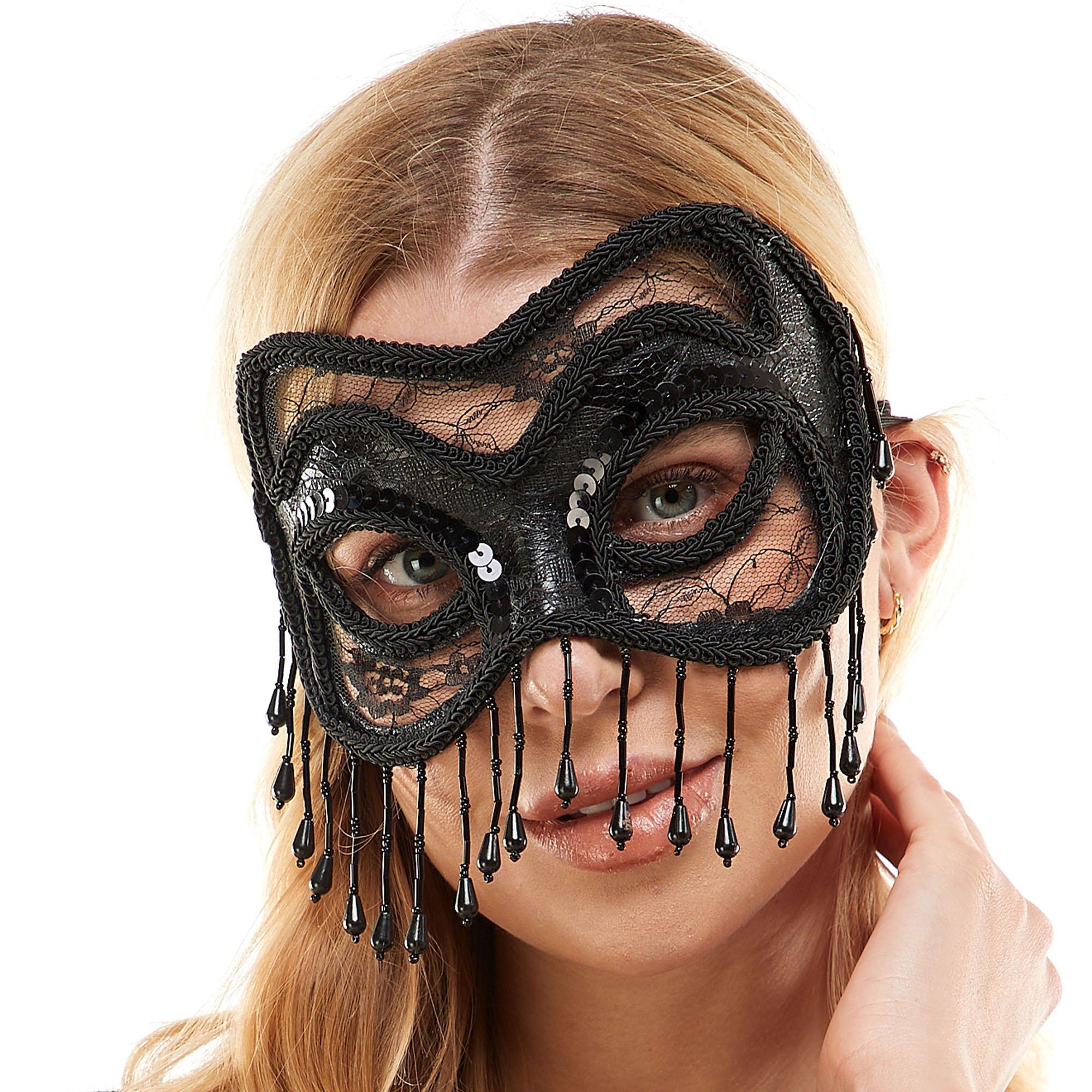 Black Lace Masquerade Mask With Black Feathers Masked Ball Women's Lace  Mask Wedding Masquerade Bridal Wedding Fall Festival Outfit 