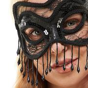 Adult Black Lace Cat Masquerade Mask