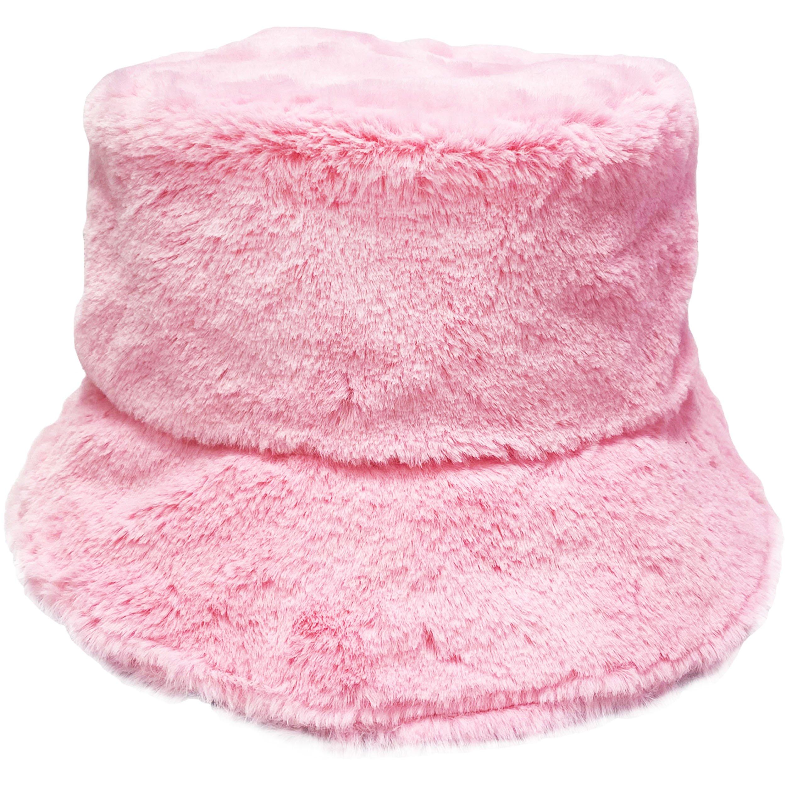 Adult 90s Pink Furry Bucket Hat