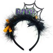 Adult Black Feathered Halloween Headband