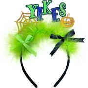 Adult Neon-Green Feathered Halloween Headband