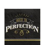 Black & Gold Aged to Perfection Birthday  Paper Lunch Napkins, 6.5in, 16ct - Better With Age