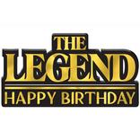 Black & Metallic Gold The Legend Happy Birthday MDF Standing Sign, 13.5in x 5.6in - Better With Age