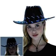 Adult Light-Up Black Fabric Cowboy Hat