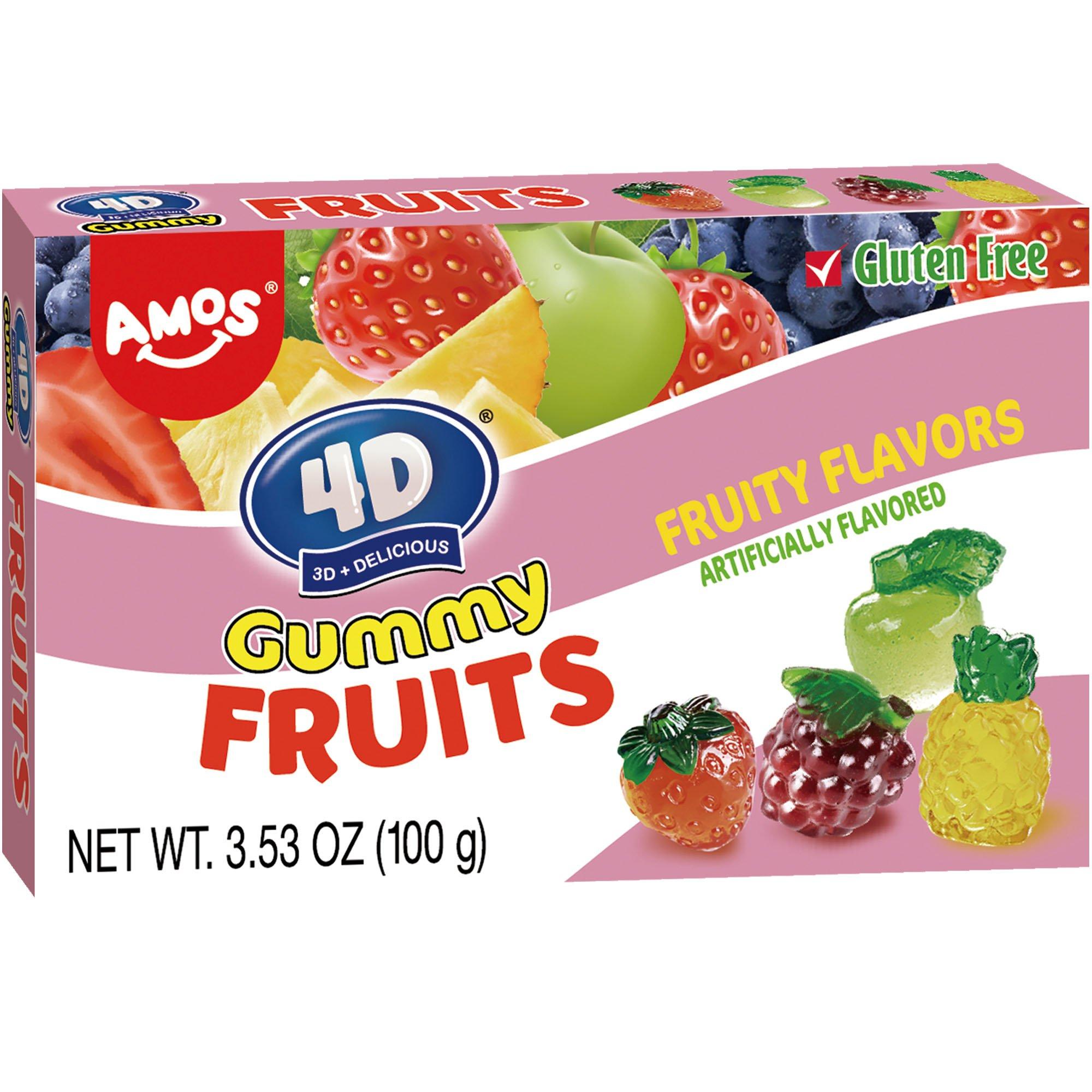 Amos 4D Gummy Fruits, 3.53oz Party City