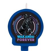 Black Panther Wakanda Forever Birthday Candle, 2.4in x 2.5in