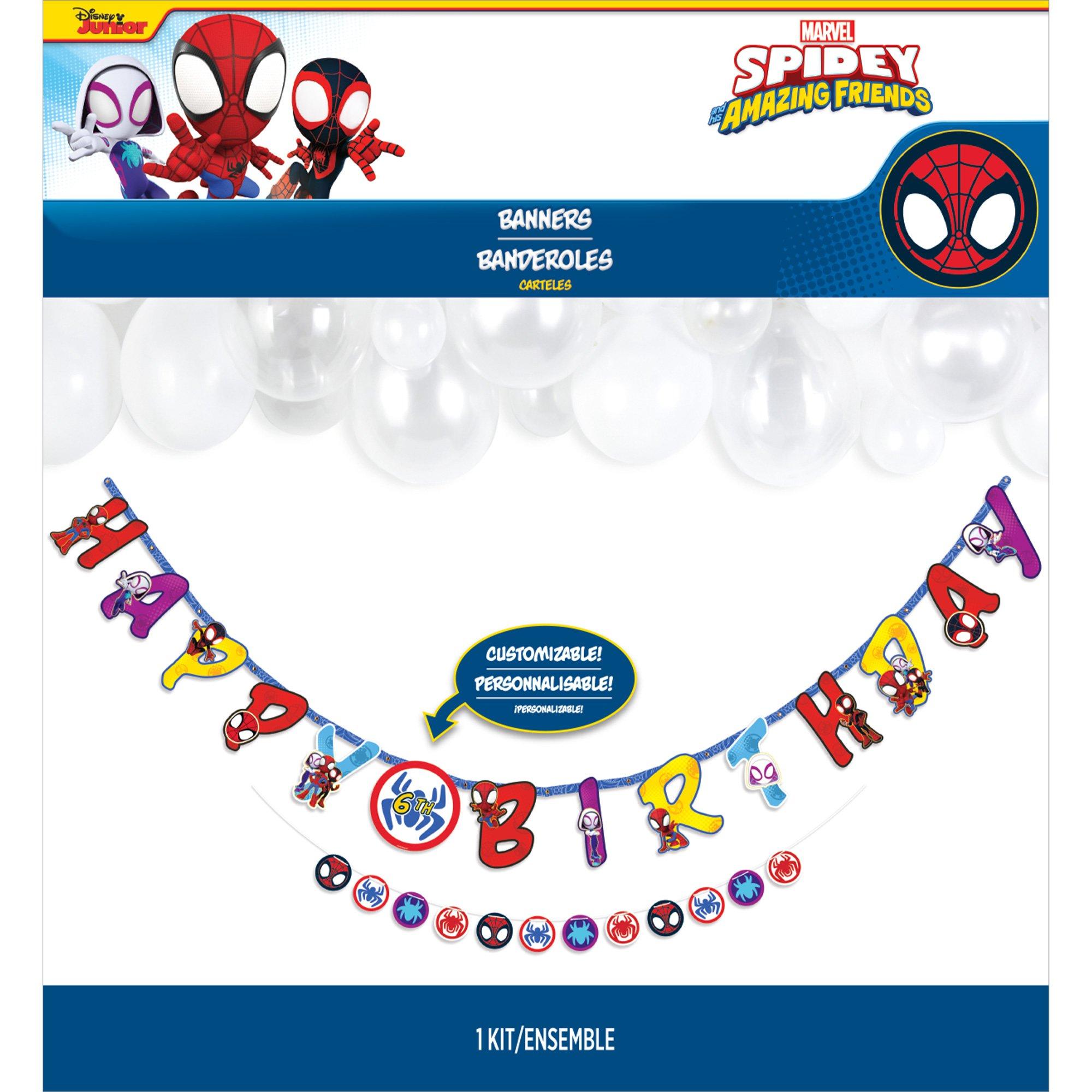 Customizable Spidey & His Amazing Friends Birthday Cardstock Letter Banners, 2ct