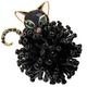 Black Cat Pom-Pom Earrings