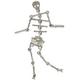 Silver Rhinestone Dancing Skeleton Dangle Earrings
