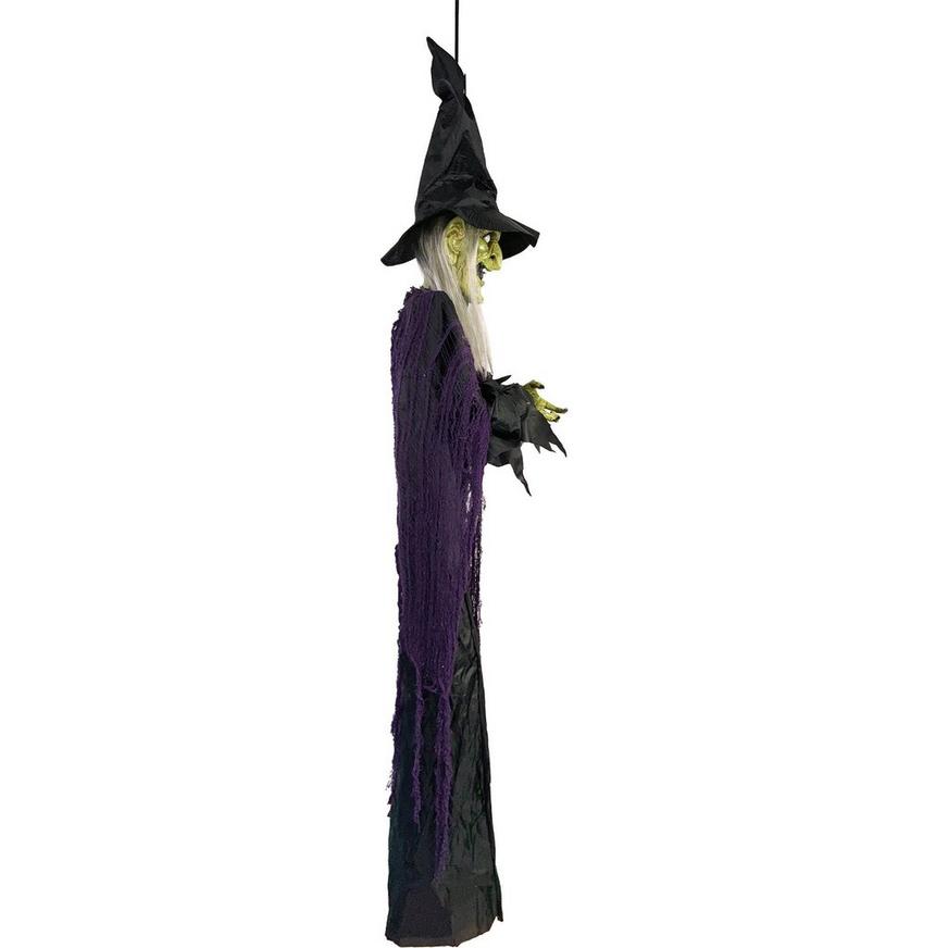 Light-Up Cackling Witch Hanging Halloween Decoration, 6ft