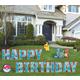 Happy Birthday Corrugated Plastic Yard Sign Phrase Set, 11in Letters, 10pc - Pokémon