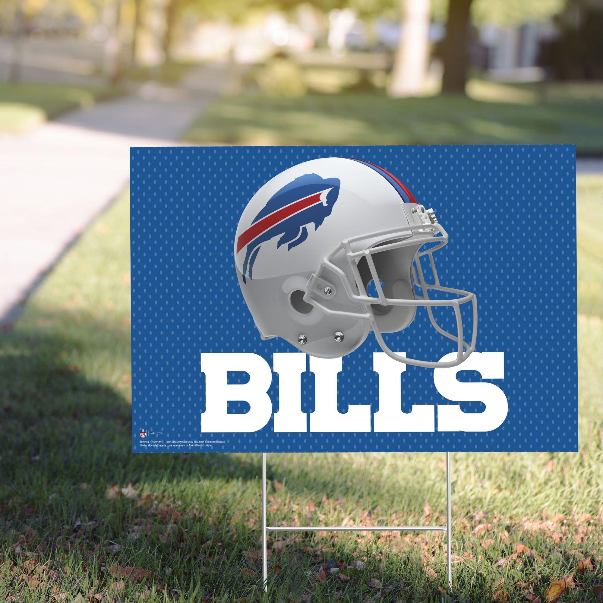 Party City NFL Buffalo Bills Helmet Plastic Yard Sign, 22in x 15in | Party