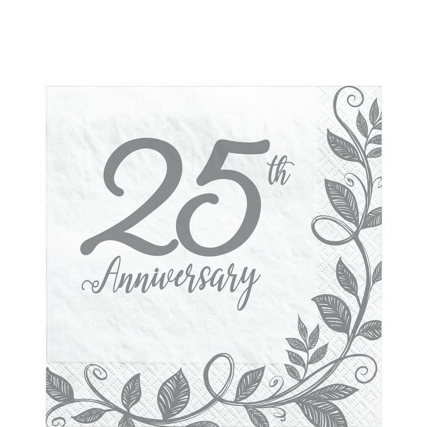 Silver 25th Anniversary Tableware Kit for 32 Guests