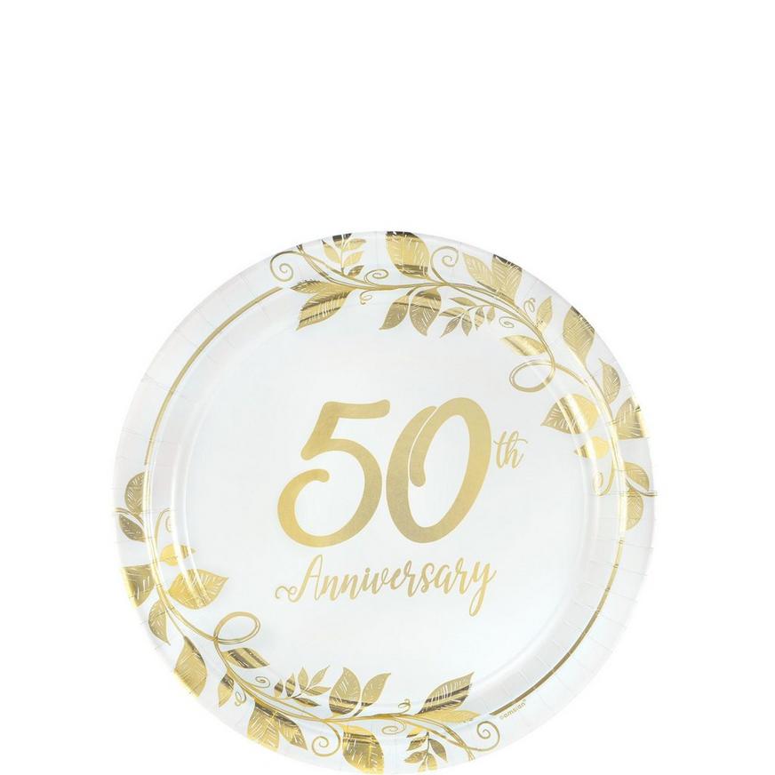 Gold 50th Anniversary Tableware Kit for 16 Guests
