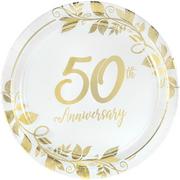 Gold 50th Anniversary Tableware Kit for 16 Guests