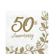 Gold 50th Anniversary Tableware Kit for 32 Guests