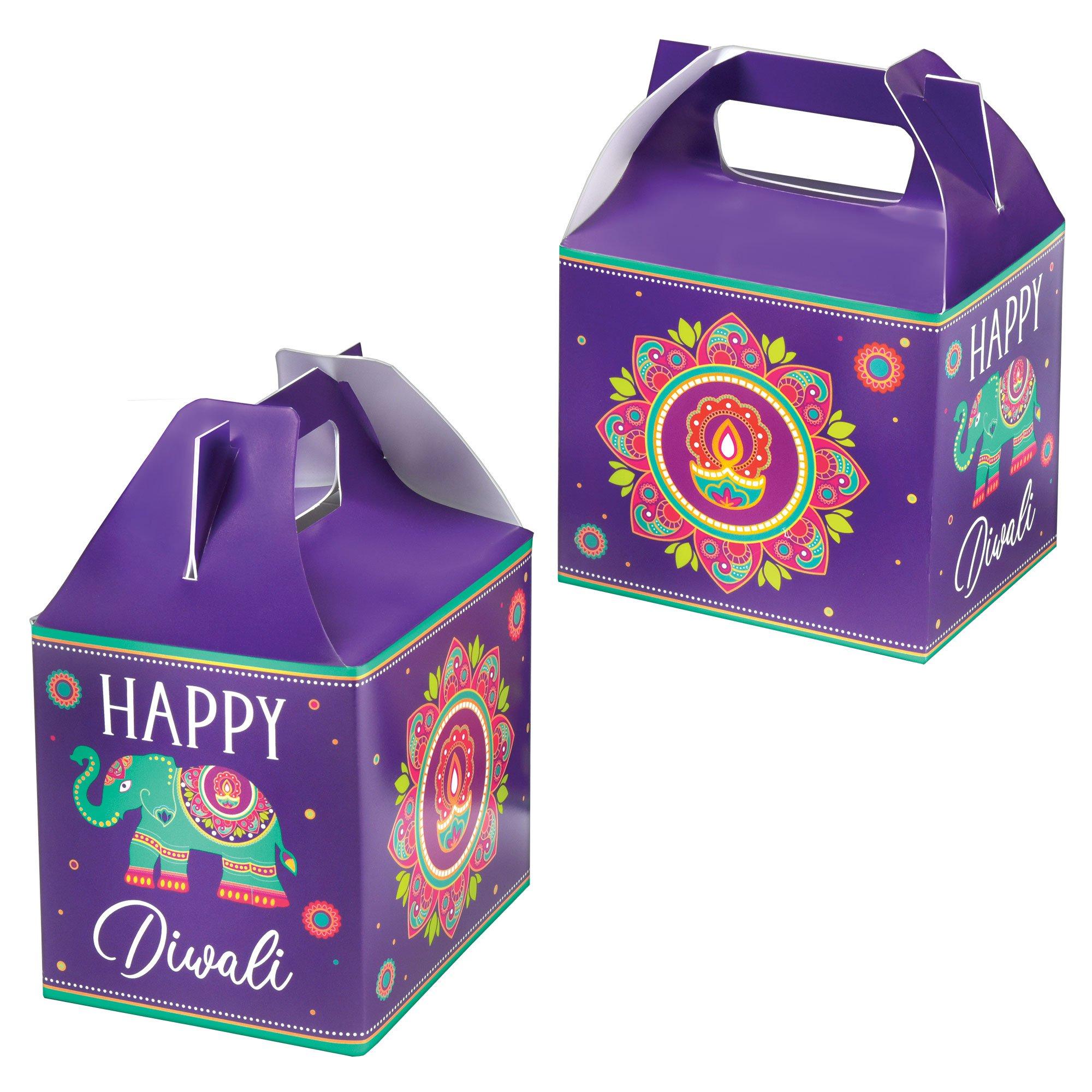 Diwali Cardstock Treat Boxes, 5.42in x 4.87in, 8ct