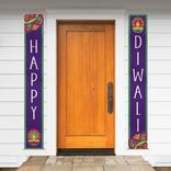 Happy Diwali Canvas Banner Flags, 13.5in x 74in, 2pc