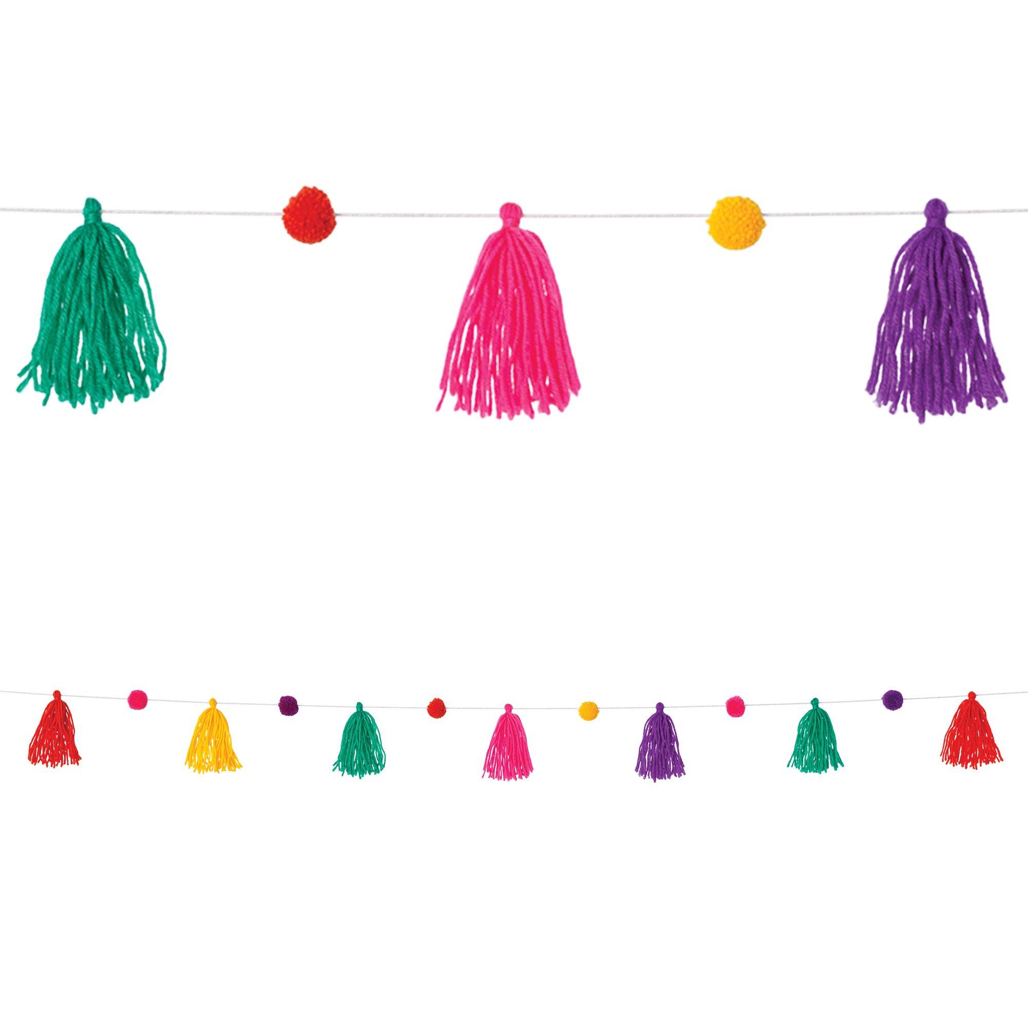 Diwali Pom-Pom & Tassel Garland, 10.8ft