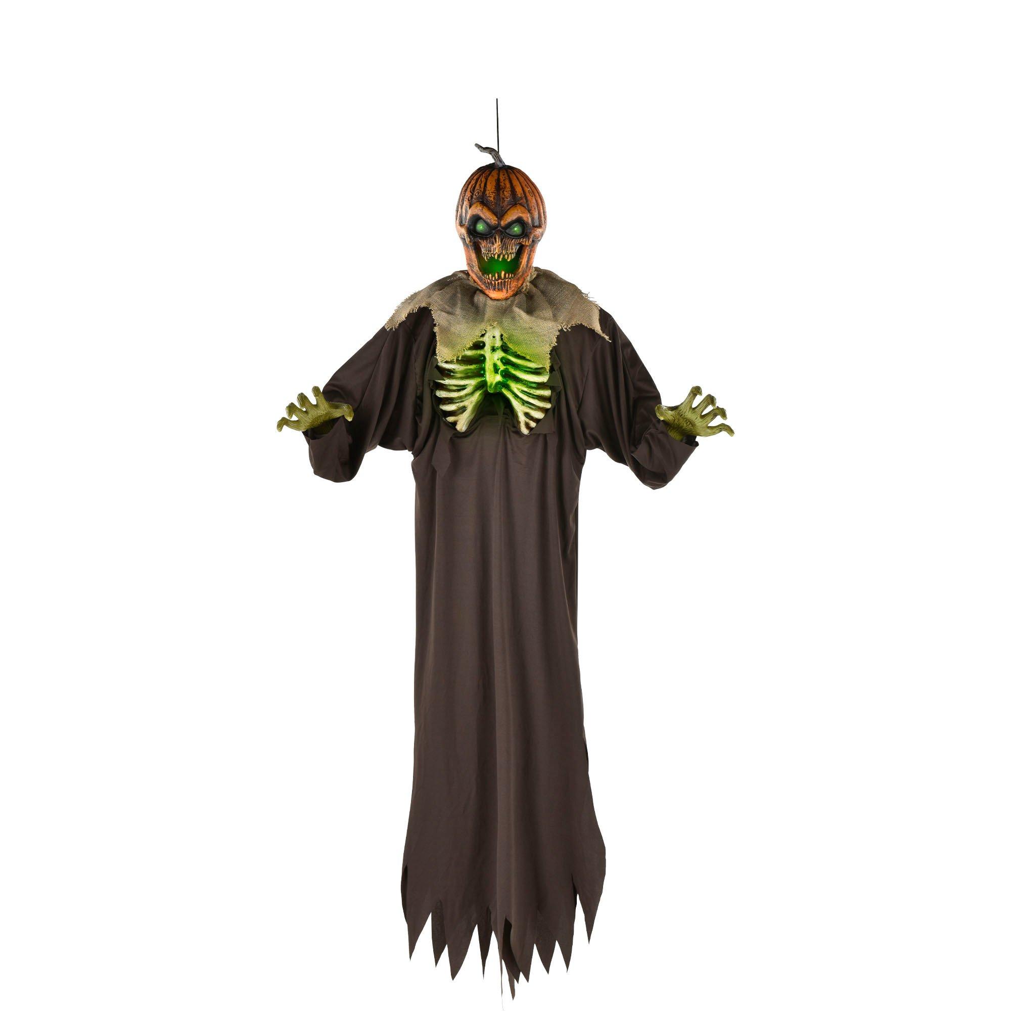 LightUp & Talking Jacko’Lantern Ghoul Hanging Decoration, 6ft